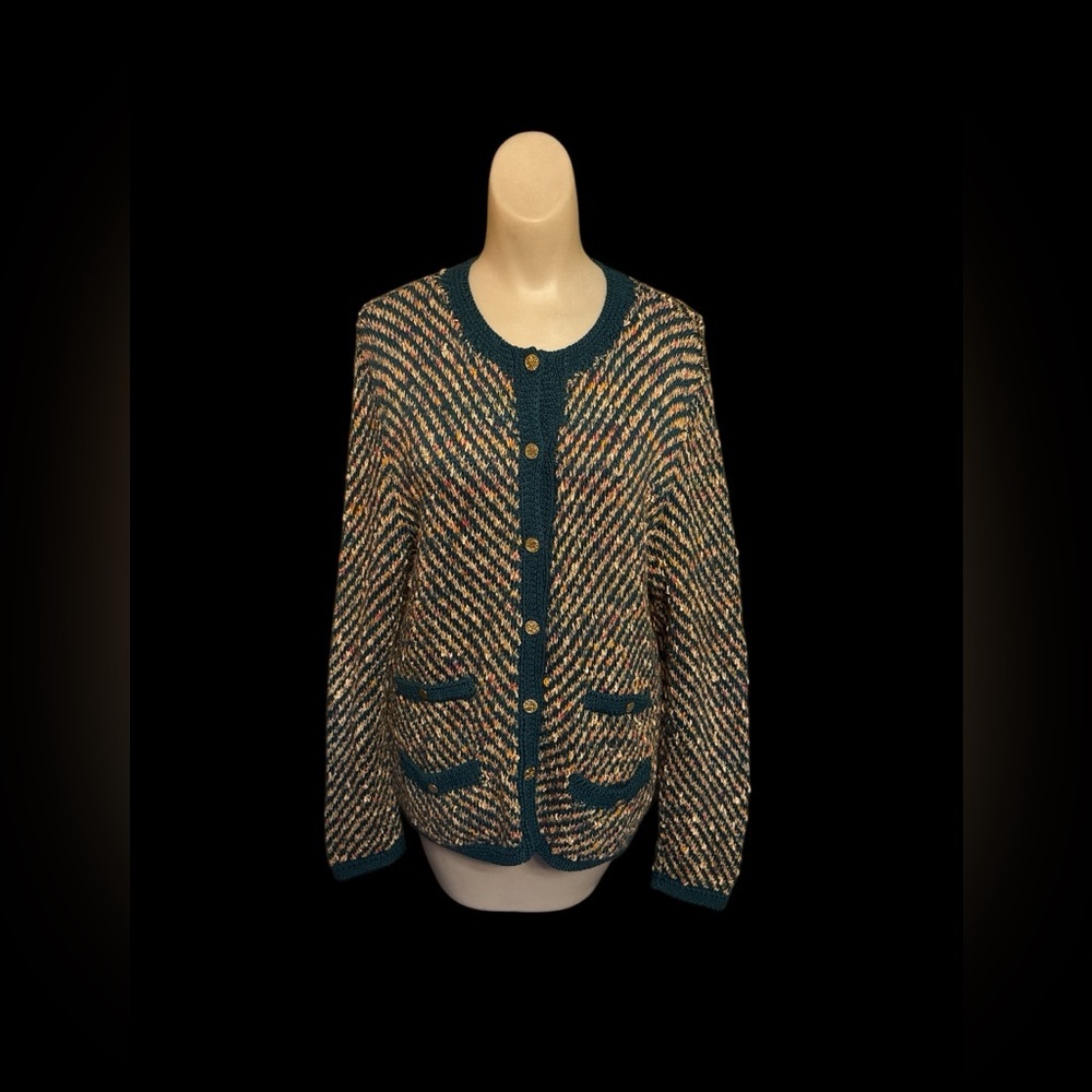 Vintage Peruvian Connection Handknit Cardigan Sweater Large